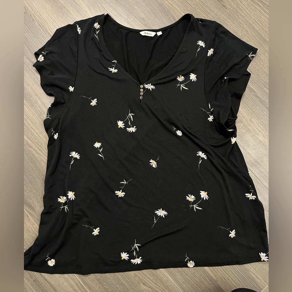 Flowy floral and black shirt